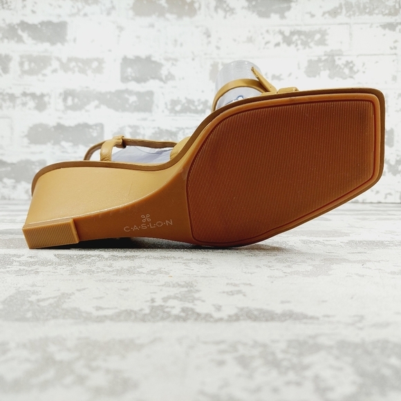 New Caslon Paola Tan Leather Wedge Heel Sandals T19 - Picture 8 of 12